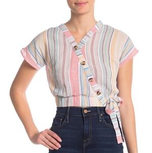 Planet Gold Striped detail Top NWT L